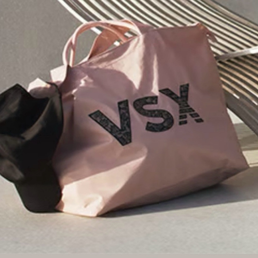 Victoria's Secret Pink VSX Tote Bag - Light Pink with Black Logo